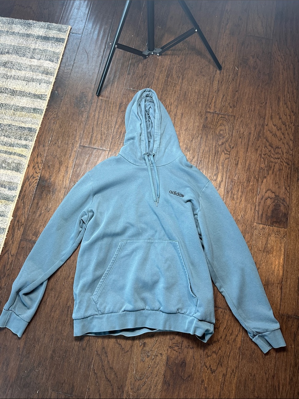 adidas Men's Faded Blue Crewneck Hoodie